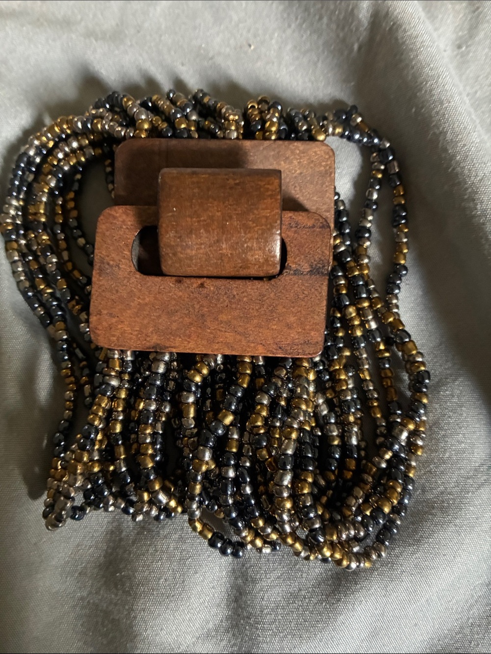 Vintage Monies Multi-Strand Glass Bead Bracelet: Gerda Lynggaard Statement Cuff